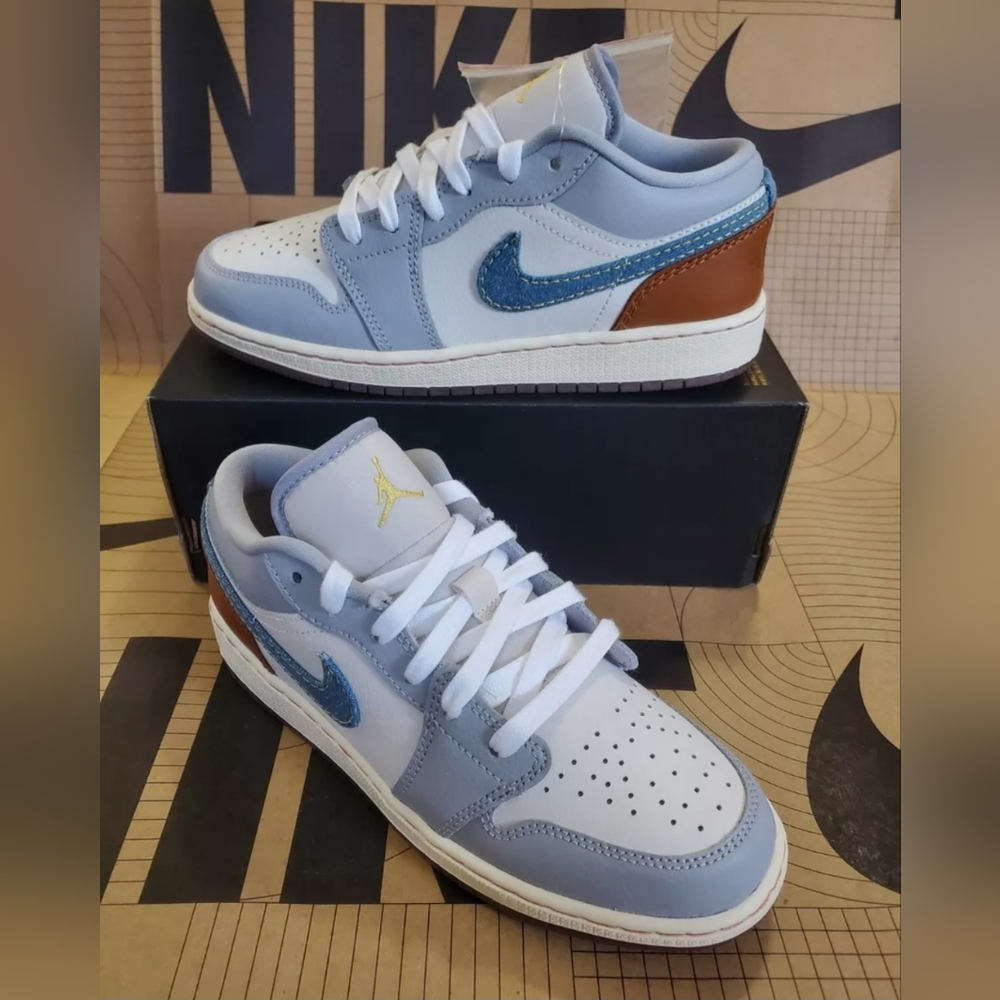 AIR JORDAN 1 LOW SE PREMIUM EDITION "DENIM SWOOH" WOMEN'S US SIZE 8 NEW IN BOX